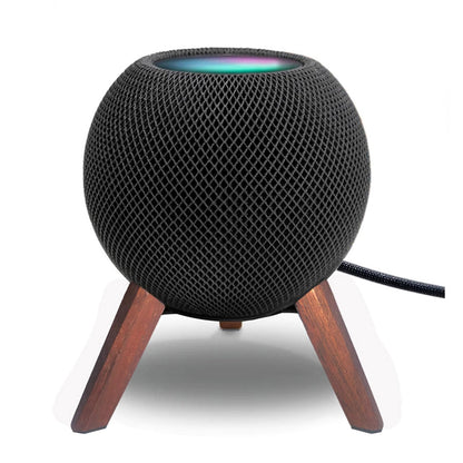 Real Wood Stand for Homepod Mini Wooden Tripod with Metal Frame for Home pod Mini Speaker Mounts Holders Black Walnut