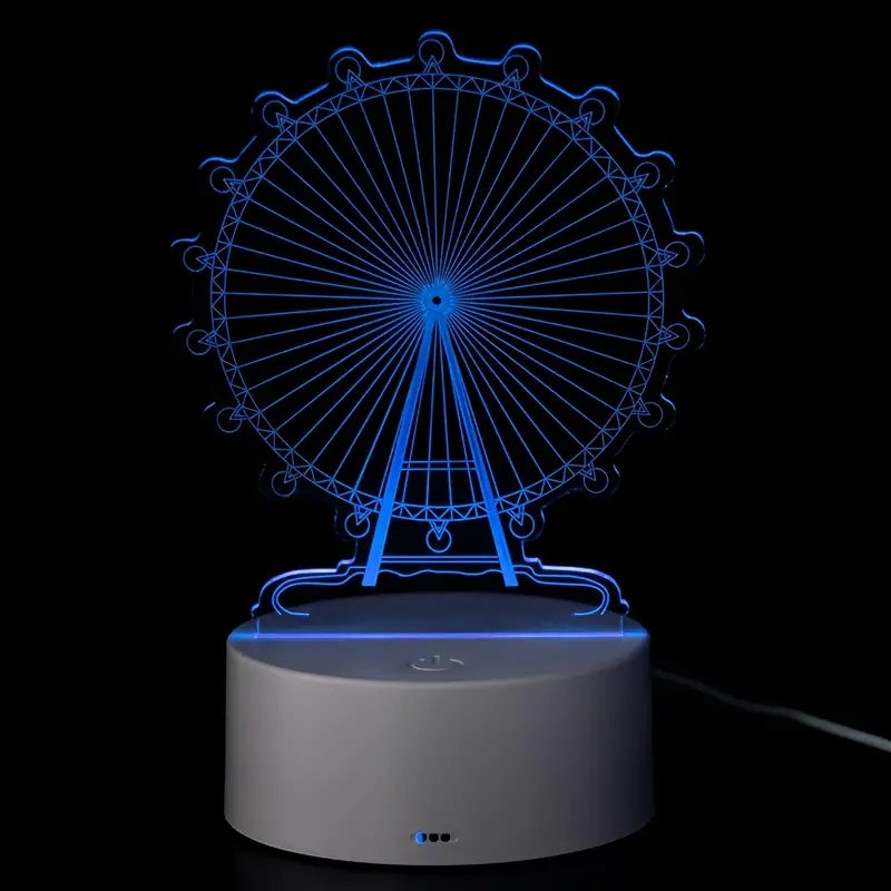RGB Smart Touch 3D Night Light - Ferris Wheel Design