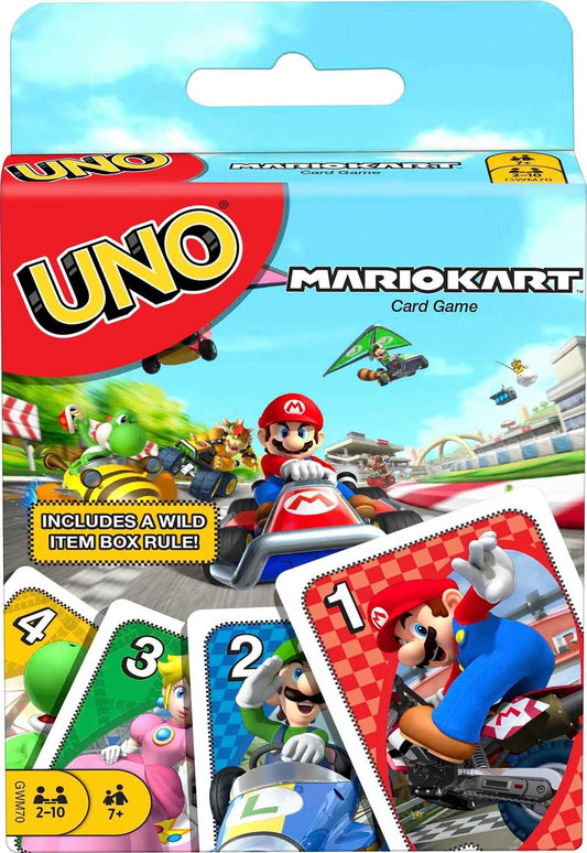Mattel Games UNO Mario Kart Card Game for Kids Adults Families & Parties with Special Rule for 2 to 10 Players