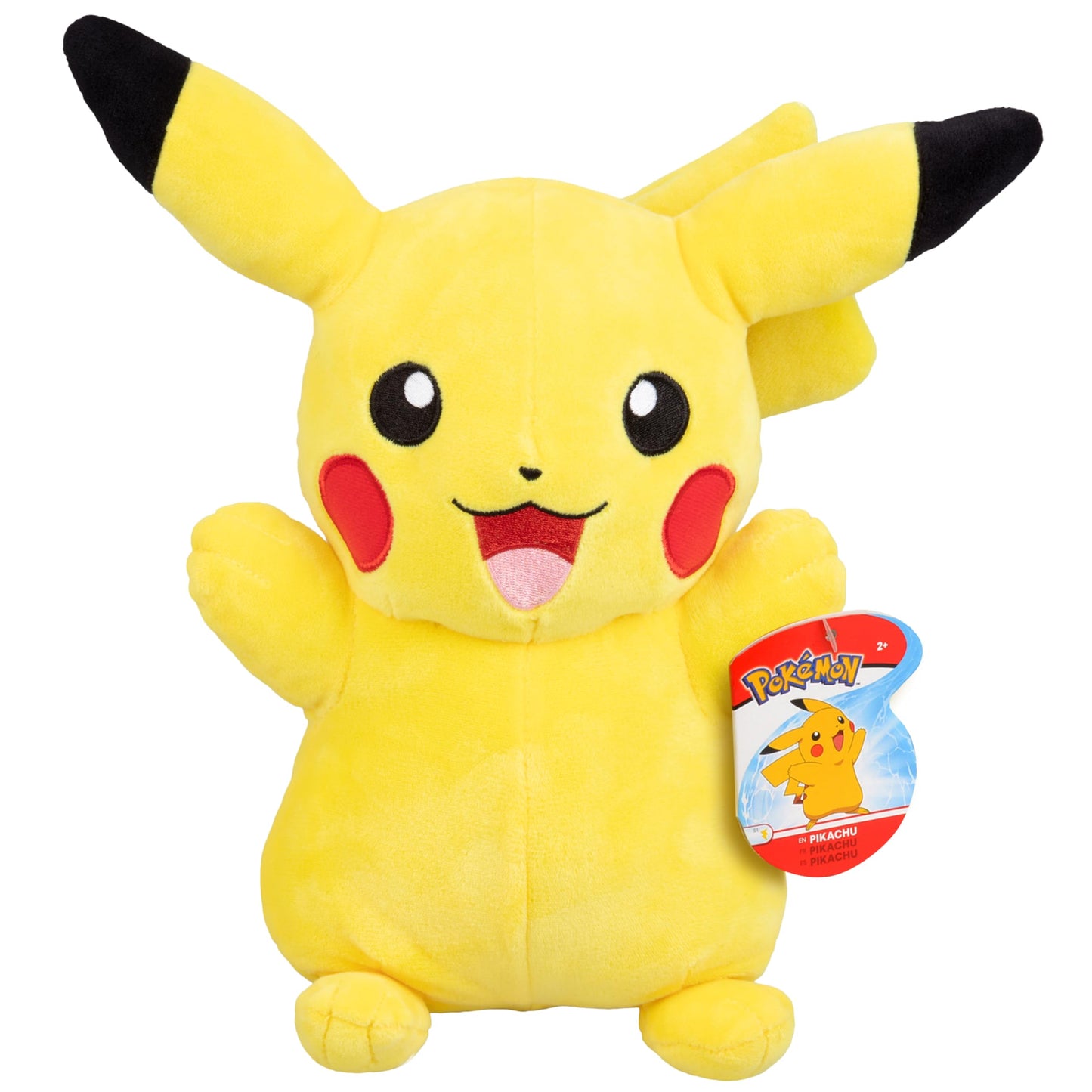 Pokemon 12" Large Pikachu Plush - Officially Licensed - Generation One Figure - Authentic Soft Stuffed Animal Toy - Valentines Day & Easter Basket Stuffer Gift for Kids Boys Girls - 2+
