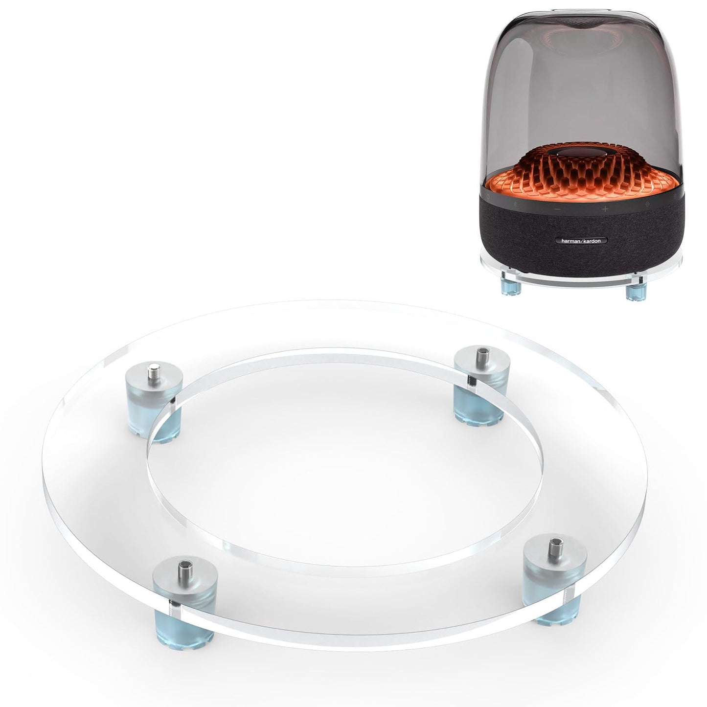 SUNMON Harman Kardon Aura Studio 4 Desktop Speaker Stand - Acrylic Glass Table Desk Stand Shockproof Sound Amplification Compatible with Harman Kardon Aura Studio 3 Speaker Harman Kardon