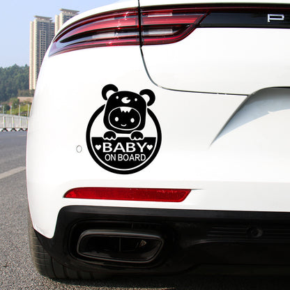 Cute Baby on Board Reflective Car Sticker decal for Girls 12.5x15cm PET material