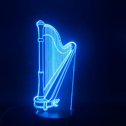 3D Guitar + other Musical instruments Model Night Light with USB and Battery