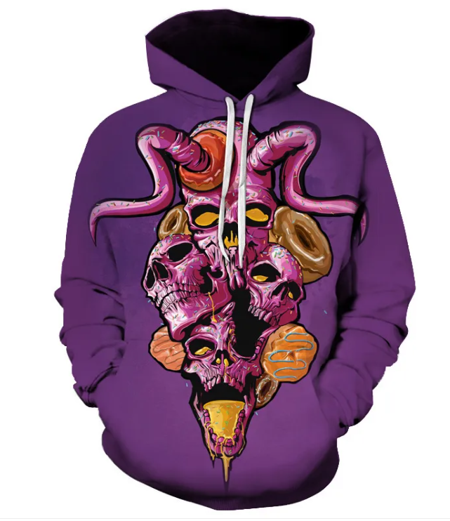 Varies options and colors - Skull Head Hooded Sweater jacket men apparel