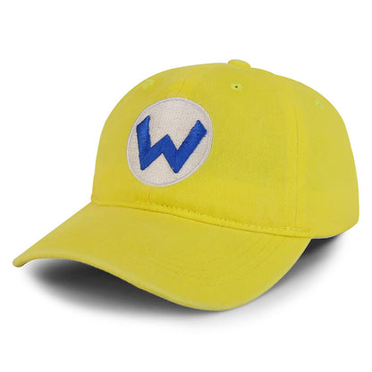 Armycrew Mario Luigi Embroidered Pigment Dyed Cosplay Costume Ball Cap - Wario Yellow