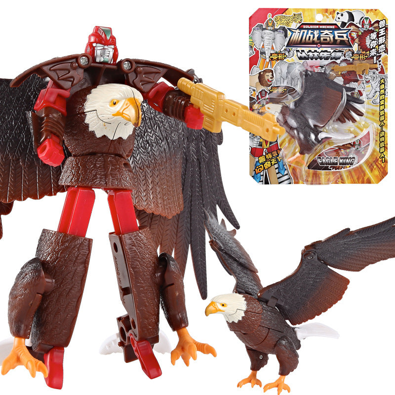 Child kid Animal Robot Toys: Lion, Tiger, Eagle Transforming Set