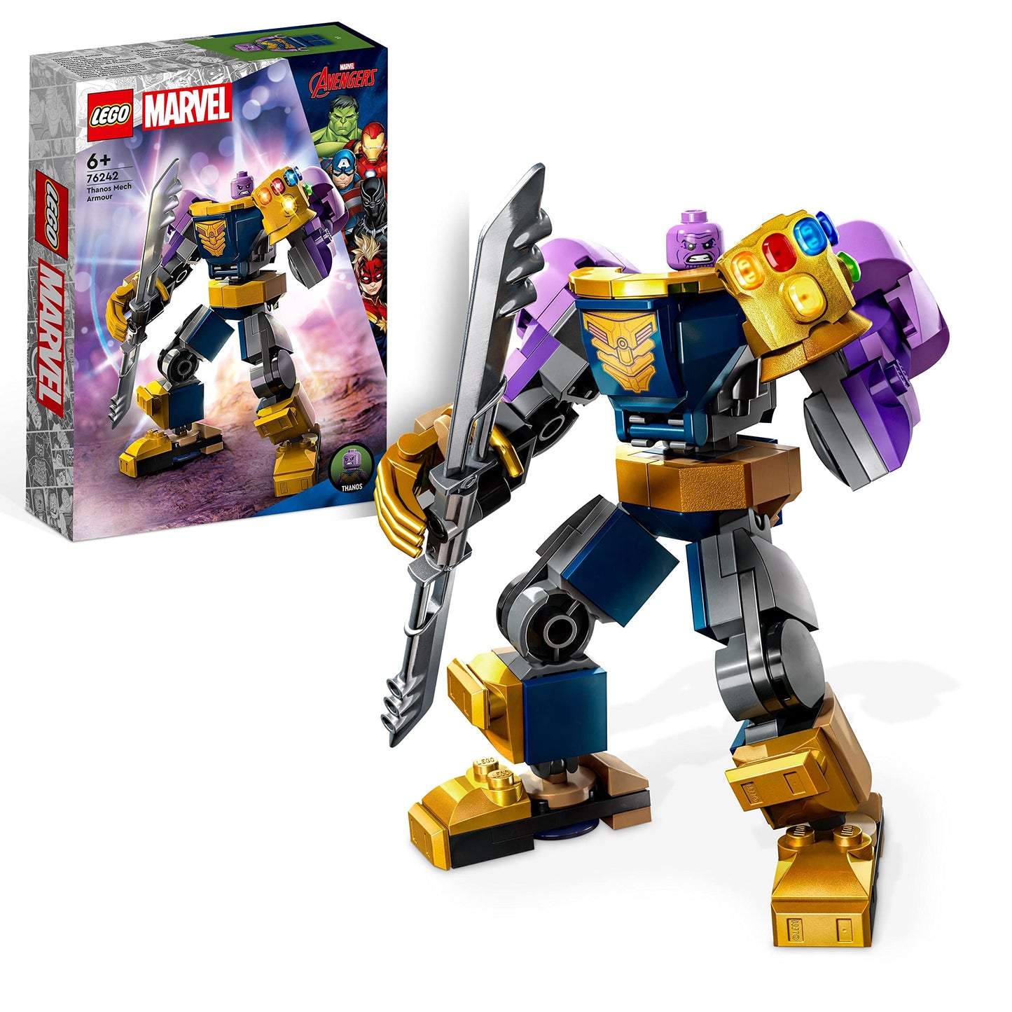 LEGO 76242 Marvel Thanos Mech Set Action-Figur Mit Infinity Gauntlet Avengers-Superheld Geschenk Zum Sammeln Und Bauen Für Kinder Ab 6 Jahre