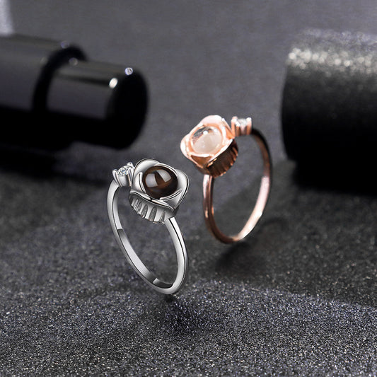 Rose Projection Couple Ring valentine couple birthday gift