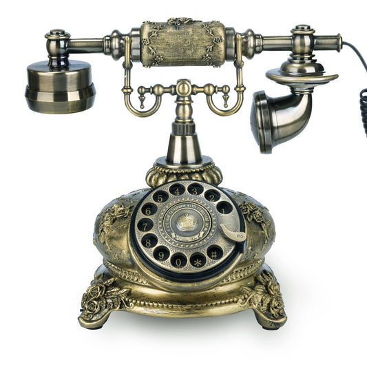 FiayaCom Audio Guest Book Wedding Phone Vintage European Nostalgia Audio guestbook Phone Wedding Guest Book Alternative Audio Phone guestbook Preserving Precious Blessings (Antique F03-Bronze)