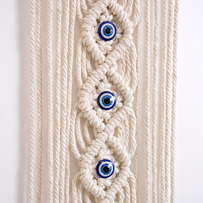 Handcrafted Cotton Rope Tapestry - Evil Eye Wall Home Decor