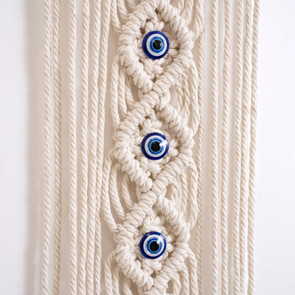 Handcrafted Cotton Rope Tapestry - Evil Eye Wall Home Decor