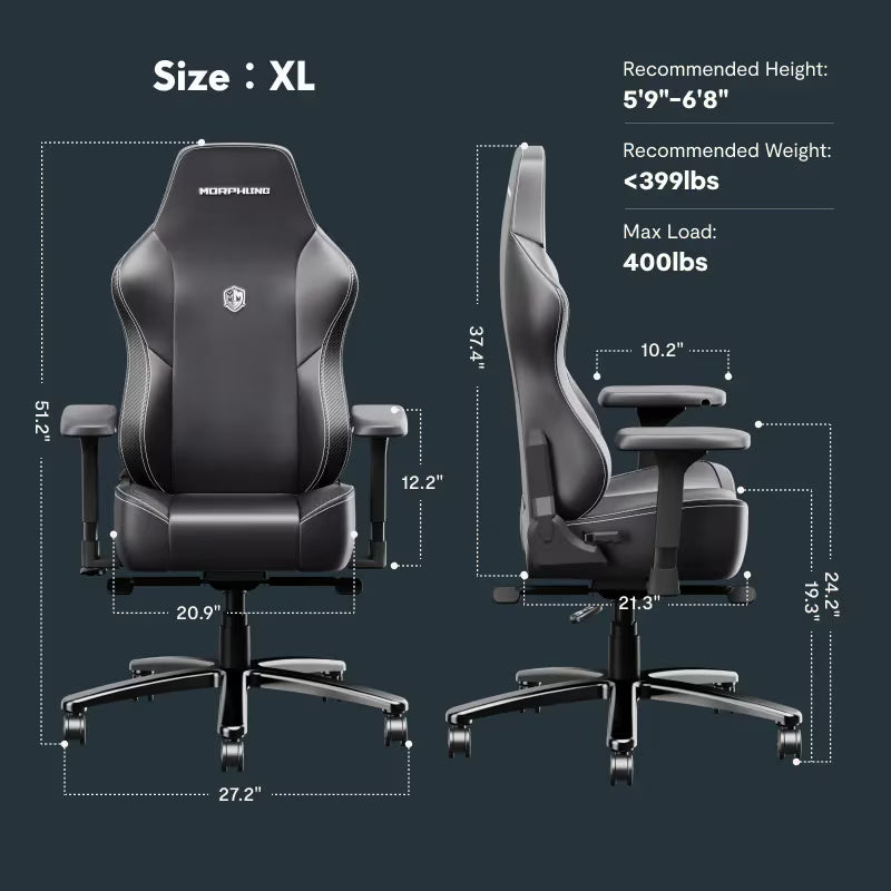 Gaming Chair Dynamic Lumbar Support and Thicken Seat Height Adjustable Game Chair with 360°-Swivel Seat
