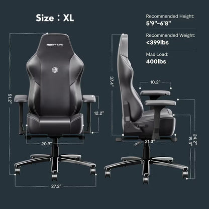 Gaming Chair Dynamic Lumbar Support and Thicken Seat Height Adjustable Game Chair with 360°-Swivel Seat
