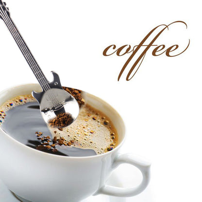 Gold-Plated Stainless Steel Guitar Coffee Spoon