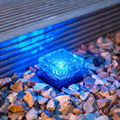Glass Ice Brick Light, Solar Lawn Ground Lights