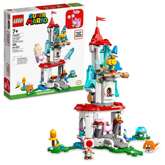 LEGO Super Mario Cat Peach Suit and Frozen Tower Expansion Set 71407 Building Toy Set for Kids Boys and Girls Ages 7+ (494 Pieces)