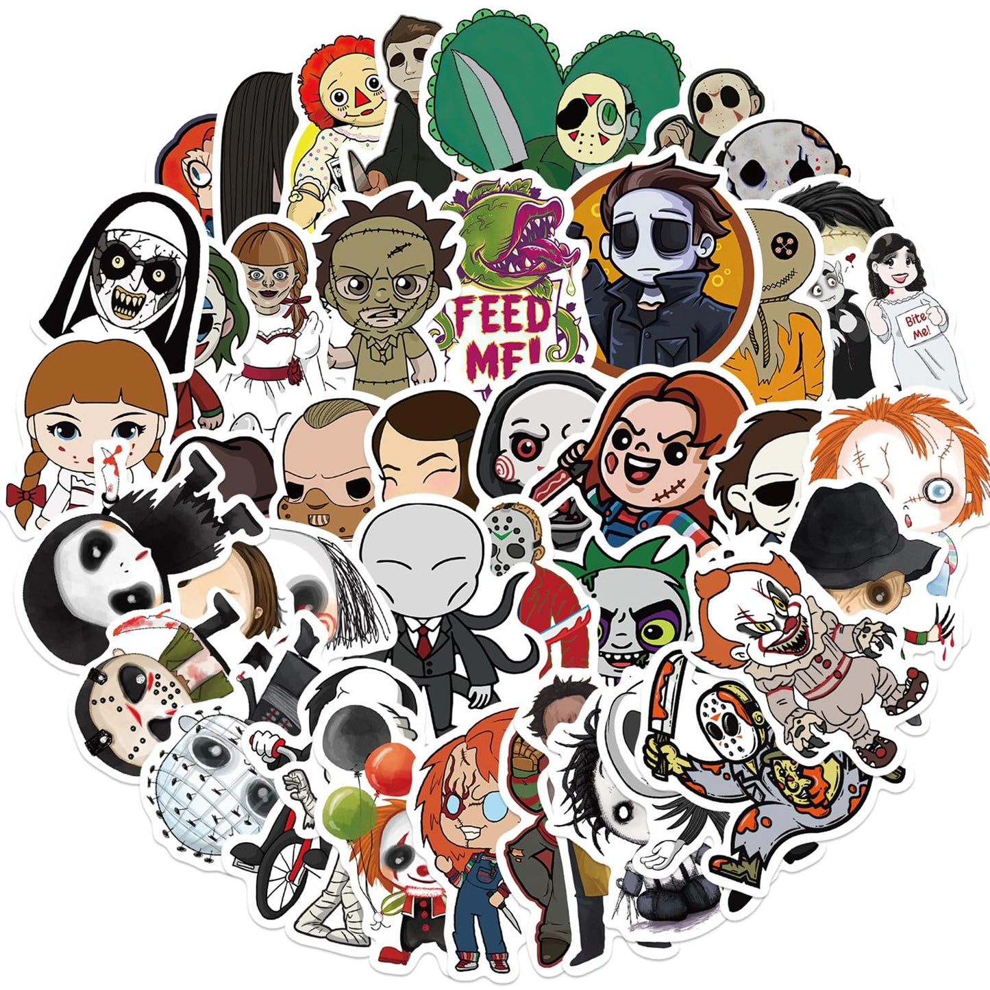 50Pcs Horror Movie Sticker Cool Terror Halloween Stickers Vinyl Decal Sticker Waterproof