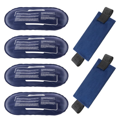 Ice Packs for Injuries Reusable 4 Pack Hot and Cold Gel Packs and 2 Pack Adjustable Flexible Gel Wraps for Back Shoulders Arms Knees and Legs Injury Recovery Alleviate Joint and Muscle Pain Relief