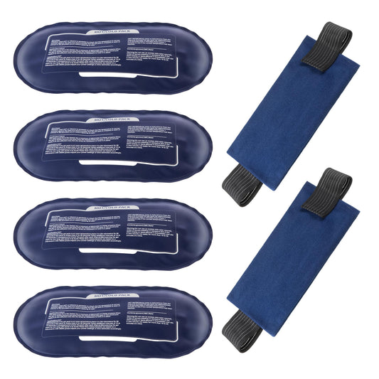 Ice Packs for Injuries Reusable 4 Pack Hot and Cold Gel Packs and 2 Pack Adjustable Flexible Gel Wraps for Back Shoulders Arms Knees and Legs Injury Recovery Alleviate Joint and Muscle Pain Relief