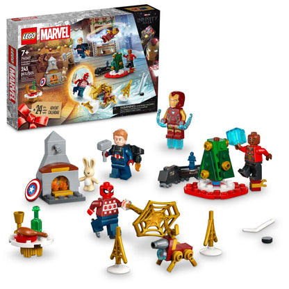 LEGO Marvel Avengers 2023 Advent Calendar 76267 Holiday Countdown Playset with Daily Collectible Surprises and 7 Super Hero Minifigures such as Doctor Strange Captain America Spider-Man and Iron Man
