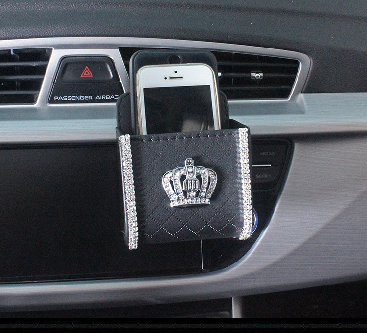 Diamond Crown Car Air Vent Phone Holder and Organizer
