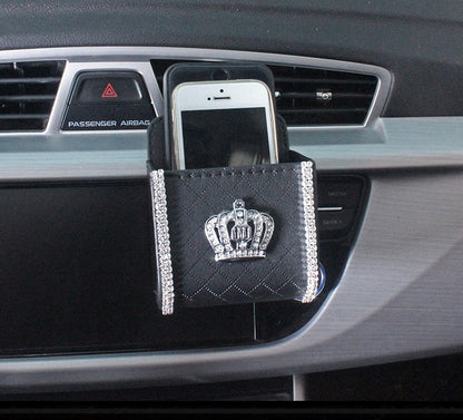 Diamond Crown Car Air Vent Phone Holder and Organizer