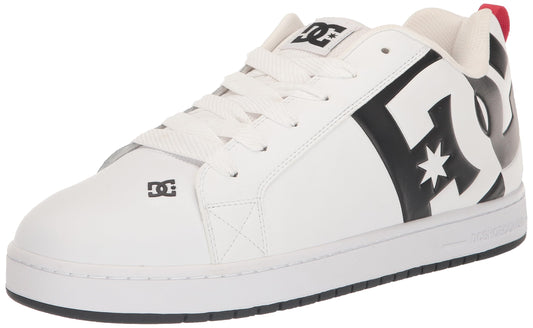 DC Men Court Graffik SQ Low Top Casual Skate Shoe White/Black/Black 8.5