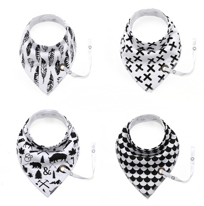 Baby Cotton Triangle Bib with Double Layer and Snap Closure over 95% pure cotton