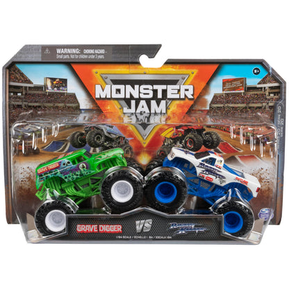 Monster Jam Official Grave Digger Vs. Razin Kane Die-Cast Monster Trucks 1:64 Scale Kids Toys for Boys Ages 3 and up