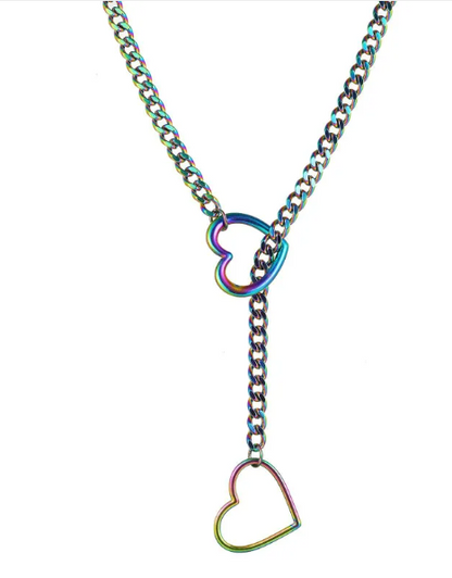Retro Punk Metal Chain Necklace Couple birthday valentine romance gift