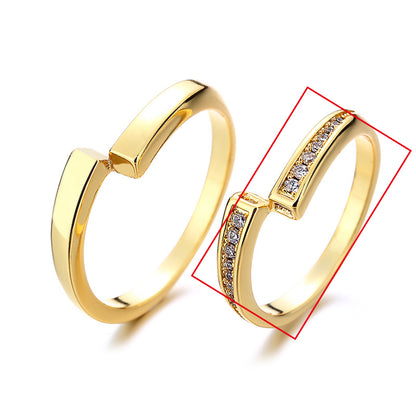 Fashion Plain Couple Rings birthday valentine romance gift