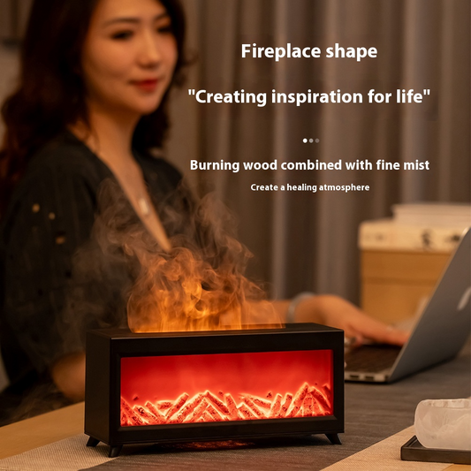 Fireplace Aromatherapy Humidifier decor flame effect led light usb powered