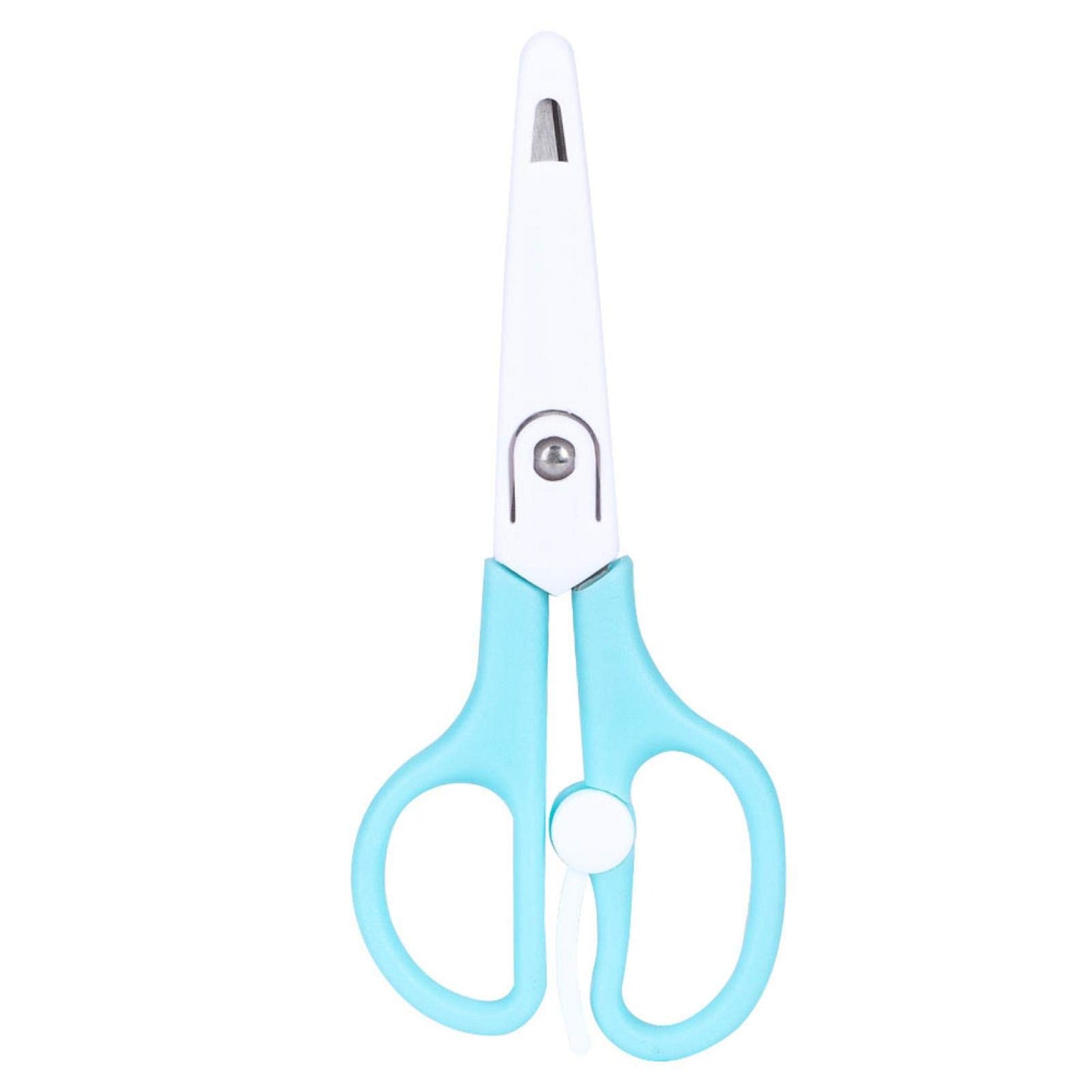 Baby Food Scissors Baby Food Scissors Portable Stainless Steel Scissor Children Safety Food Cutter with Cover for Baby Infant Complementary Food (Blue)