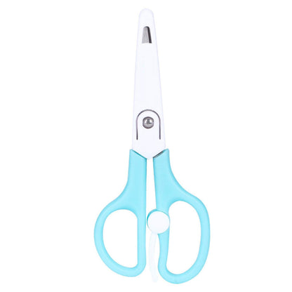 Baby Food Scissors Baby Food Scissors Portable Stainless Steel Scissor Children Safety Food Cutter with Cover for Baby Infant Complementary Food (Blue)