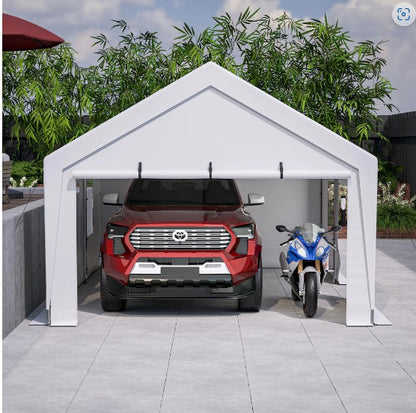 13x20 Heavy Duty Steel Carport Storage Canopy Garage Tent with Removable Side Walls