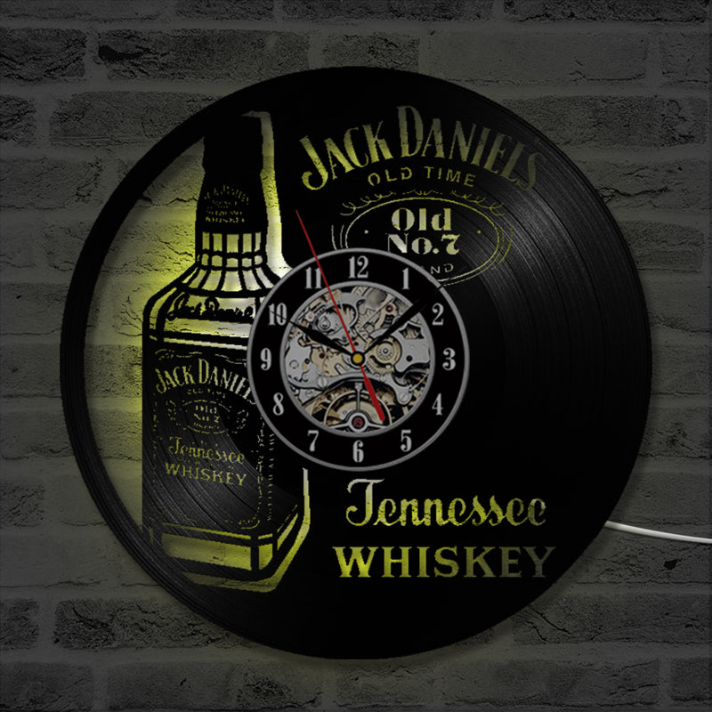 Whiskey Vinyl Record Wall Clock 30cm