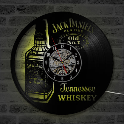 Whiskey Vinyl Record Wall Clock 30cm