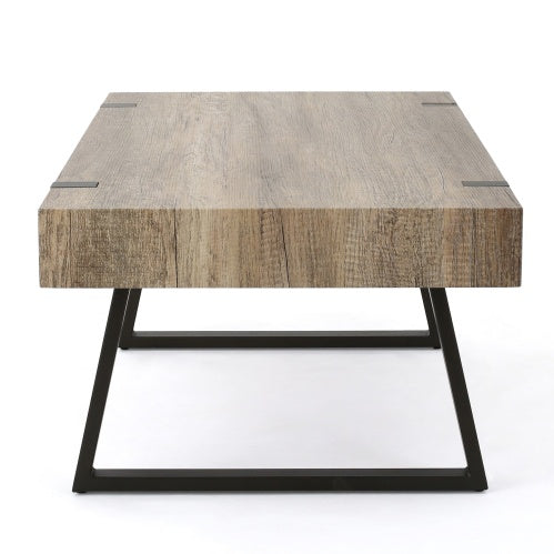 Faux Wood Coffee Table - 43.25" L x 23.60" W x 16.75" H - Canyon Grey