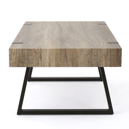 Faux Wood Coffee Table - 43.25" L x 23.60" W x 16.75" H - Canyon Grey