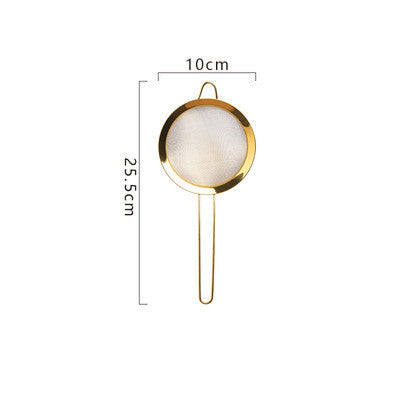 Golden Stainless Steel Flour Sieve Kitchen Gadget