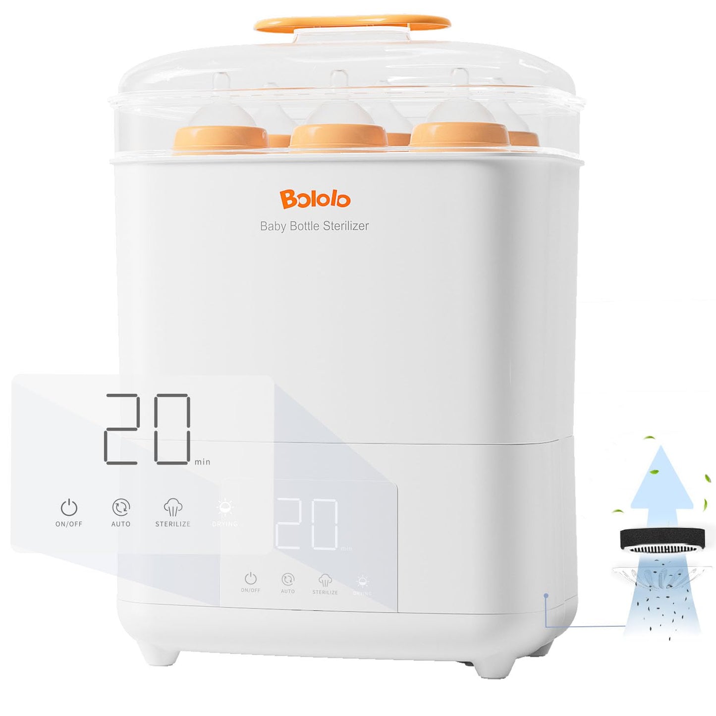 BOLOLO Bottle Sterilizer and Dryer Electric Steam Bottle Sanitizer for Baby Stuffs Baby Bottles & Breast Pump Accessories