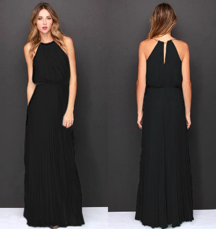 Pleated Sexy Dress Sleeveless Evening Gown woman women date couple party night clubbing nightclub