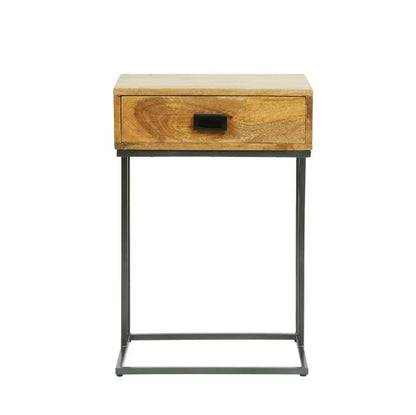 C-shaped wood Table with drawer 18x14x26.5 inch