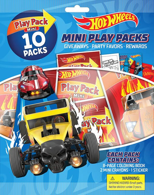 Hot Wheels Play Packs | Race Car Party Favors | Hot Wheels Party Favors | 10 Mini Play Packs | Hot Wheels Coloring Pad 2 Mini Crayons and Sticker | 10-Pack | Officially Licensed