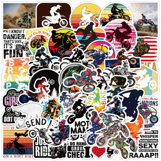 Bike Motorcycle Water Bottle Stickers 50 PCS Bicycle Motocross Waterproof Vinyl Decal