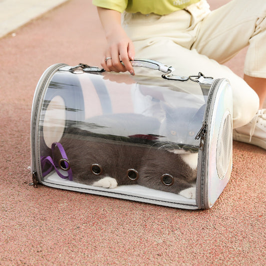 Portable Pet cat travel case Carrier Backpack 35x14x17 cm Silver Pink Red Blue