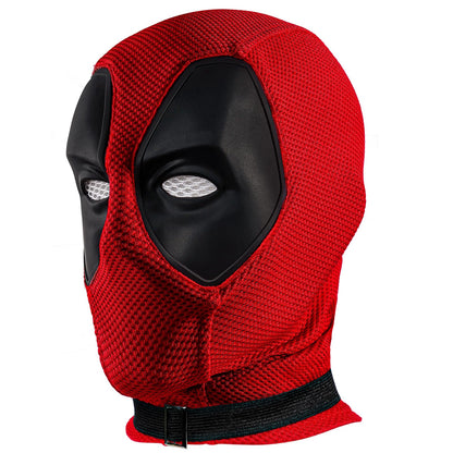 Deadpool red hood mask Halloween Cosplay Costume With Silicone Eye Mask