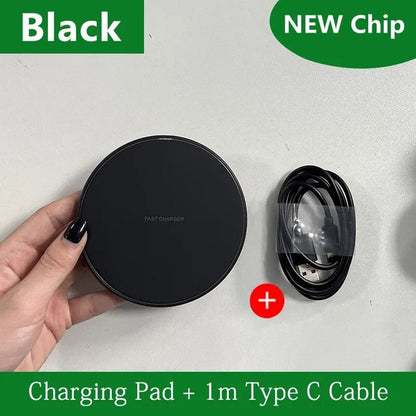 30W Wireless Charger Pad Stand for iPhone & Samsung fast charging type c