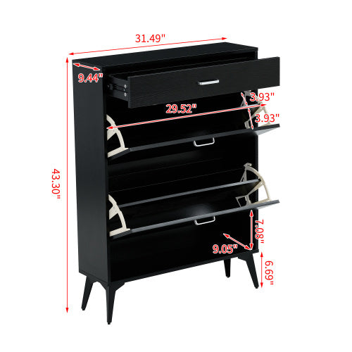 black / white / grey Shoe Cabinet Shoe Storage Shelves 31x43x9 inch