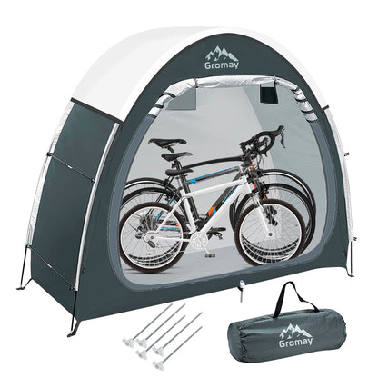 Outdoor Bike Covers Storage Shed Tent Portable Bicycle Storage Cover Foldable 210D PU4000 Waterproof Oxford Fabric Bike Shelter for 2-3 Bike